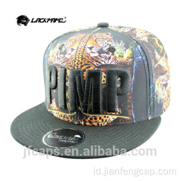 Grosir sublimasi kulit snapback topi datar hiphop